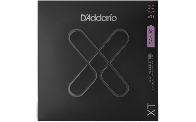 D'Addario XTJ09520 XT Комплект струн для 5-струнного банджо, сталь, 9,5-20, с покрытием