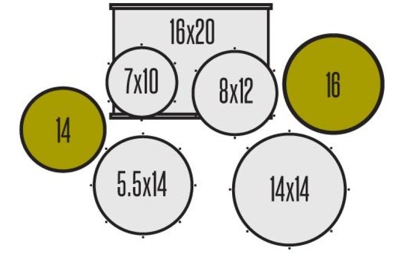 Ddrum D120B BR - Удар. установка (2 кор): 5 бараб., тарелка, стойки, педаль, палочки , цвет красный