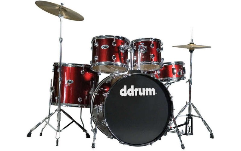 Ddrum D2 BR - удар. установка (2 коробки): 5 бараб., 2 тарелки, стойки, педаль, палочки,цвет-красный