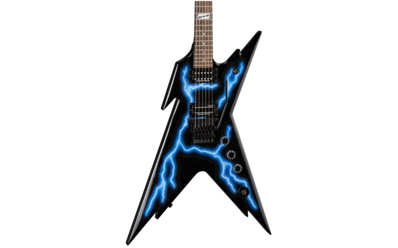 DEAN RZR LTNG - электрогитара серии Dime Razorback, 22 лада, HH, кейс, графика 