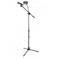 DEKKO JR-504 BK Стойка микрофонная, складная с держателем для смартфона, металлическое основание