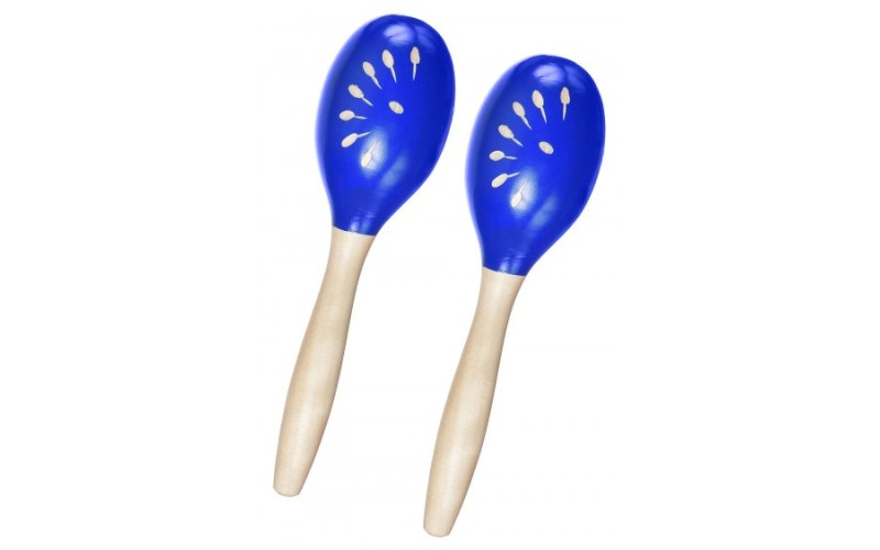 DEKKO M0 BL Маракасы (тип шейкер) авторские (2 шт.), 22 см, деревянные, резные, рисунок 