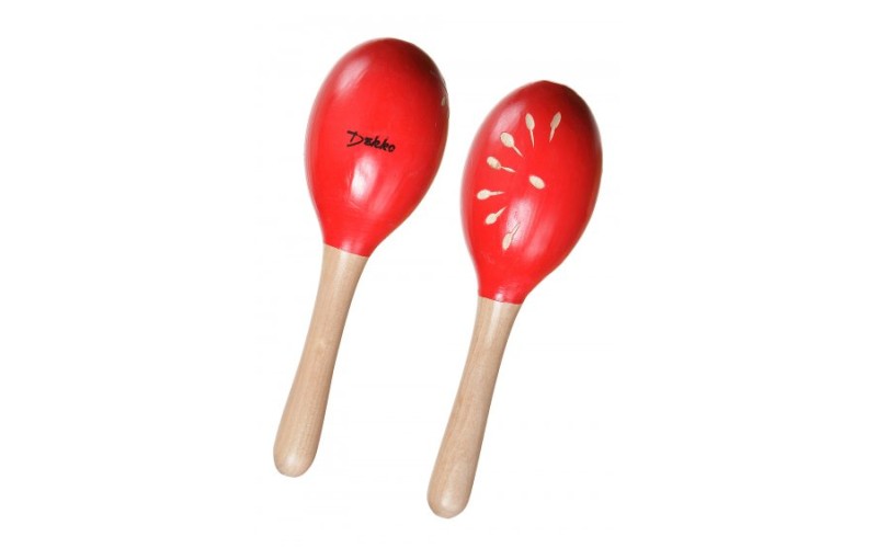 DEKKO M0 RD Маракасы (тип шейкер) авторские (2 шт.), 22 см, деревянные, резные, рисунок 
