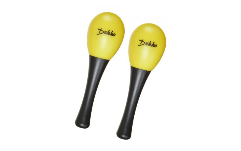 DEKKO M10 YW Маракасы (тип шейкер) авторские (2 шт.), 13 см, пластиковые, цвет - жёлтый