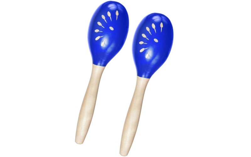 DEKKO M233 BL Маракасы (тип шейкер) авторские (2 шт.), 15 см, деревянные, резные, рисунок 