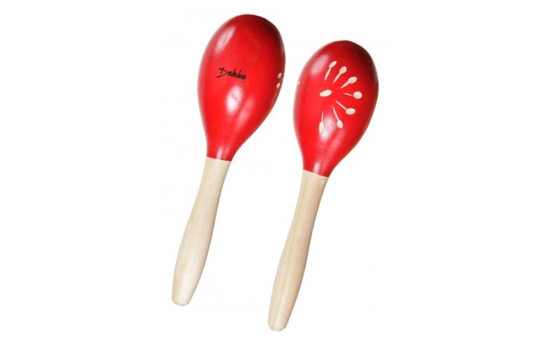 DEKKO M233 RD Маракасы (тип шейкер) авторские (2 шт.), 18 см, деревянные, резные, рисунок 