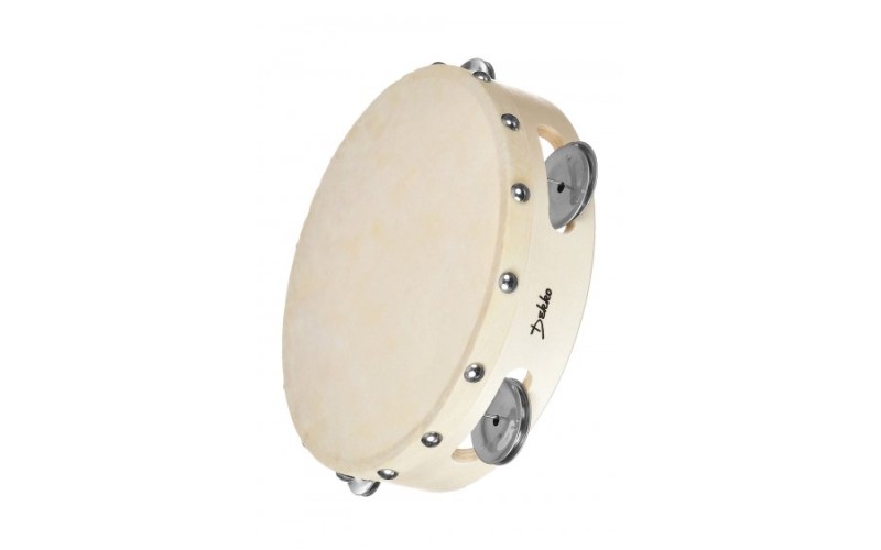 DEKKO TH10-6 Бубен, деревянный корпус, диаметр 25 см, кожаная мембрана, 6 пар тарелочек