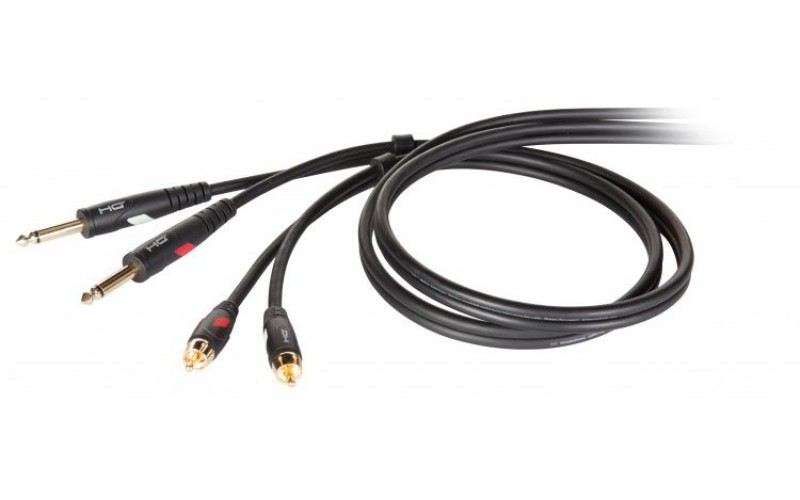 Die HARD DHG535LU18 - Проф. аудио кабель, 2х джек моно 6.3мм <-> 2х RCA, длина 1.8 м
