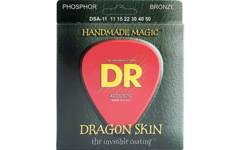 DR DSA-11 Dragon Skin (11-50) - струны для акустической гитары, 2 комплекта