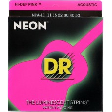 DR NPA-11 (11-50) NEON - струны для акустической гитары, люминесцентные, PINK