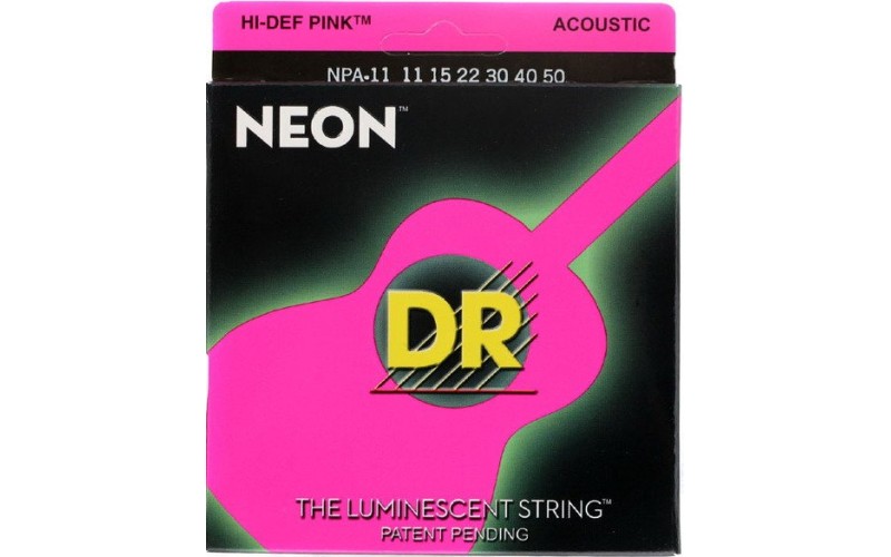 DR NPA-11 (11-50) NEON - струны для акустической гитары, люминесцентные, PINK