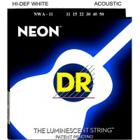 DR NWA-11 (11-50) NEON - струны для акустической гитары, люминесцентные, WHITE