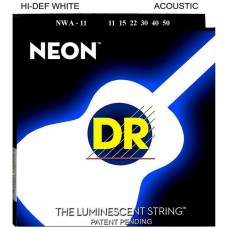 DR NWA-11 (11-50) NEON - струны для акустической гитары, люминесцентные, WHITE