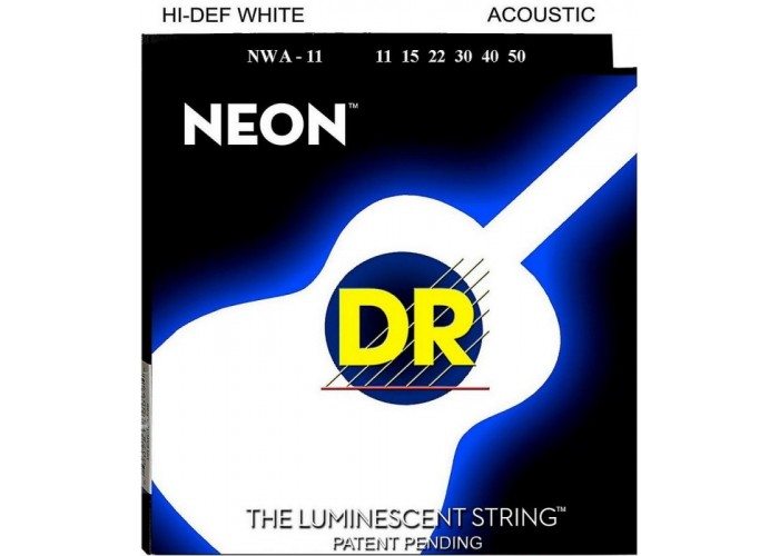 DR NWA-11 (11-50) NEON - струны для акустической гитары, люминесцентные, WHITE