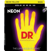 DR NYB-45 NEON (45-105) - струны для бас-гитары, люминесцентные, YELLOW