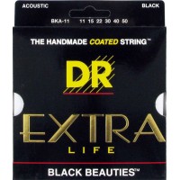 DR BKA-11 (11-50) EXTRA-Life - cтруны для акустической гитары, цветные, BLACK BEAUTIES