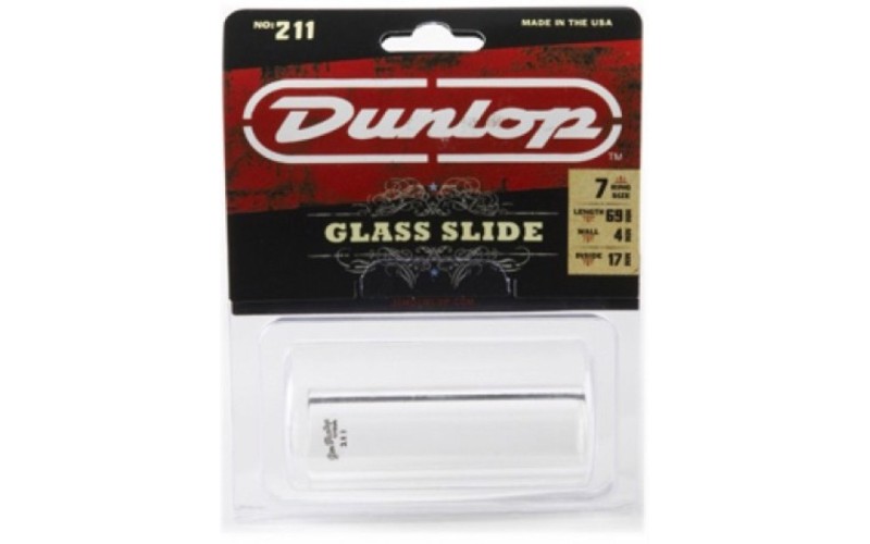 DUNLOP 211 - слайд гитарный 17х35х69, стеклянный, тяжёлый