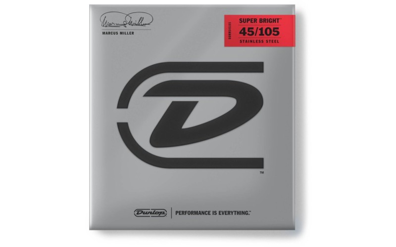 Dunlop DBMMS45105 струны для бас-гитары Marcus Miller 45-105, сталь
