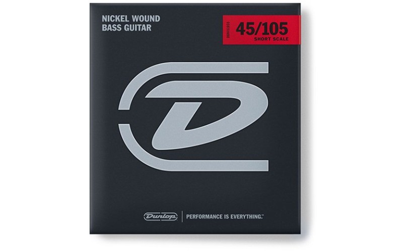 Dunlop DBN45105S Комплект струн для бас-гитары, никелированные, Medium Light, 45-105, Short Scale