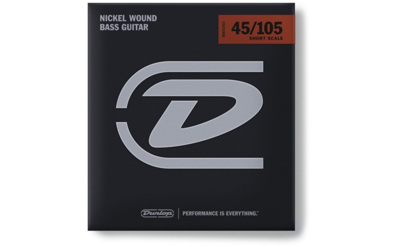 Dunlop DBN45105S Комплект струн для бас-гитары, никелированные, Medium Light, 45-105, Short Scale
