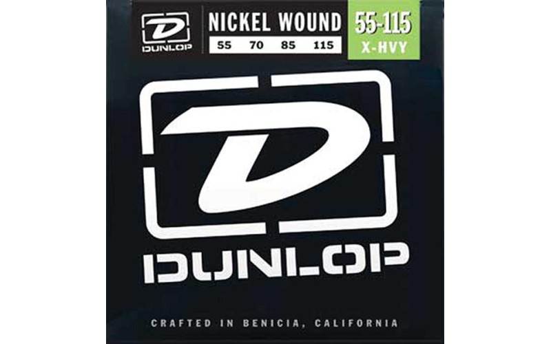 Dunlop DBN55115 Комплект струн для бас-гитары, никель, 55-115