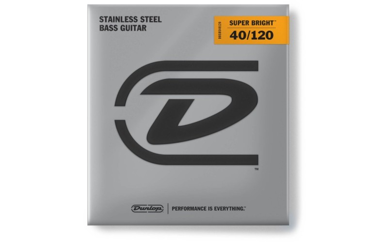 Dunlop DBSBS40120 Super Bright Комплект струн для 5-струнной бас-гитары, нерж.сталь, Light, 40-120