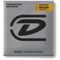 Dunlop DBSBS40120S Super Bright Комплект струн для 5-стр бас-гитары, нерж.сталь,Short Scale, 40-120