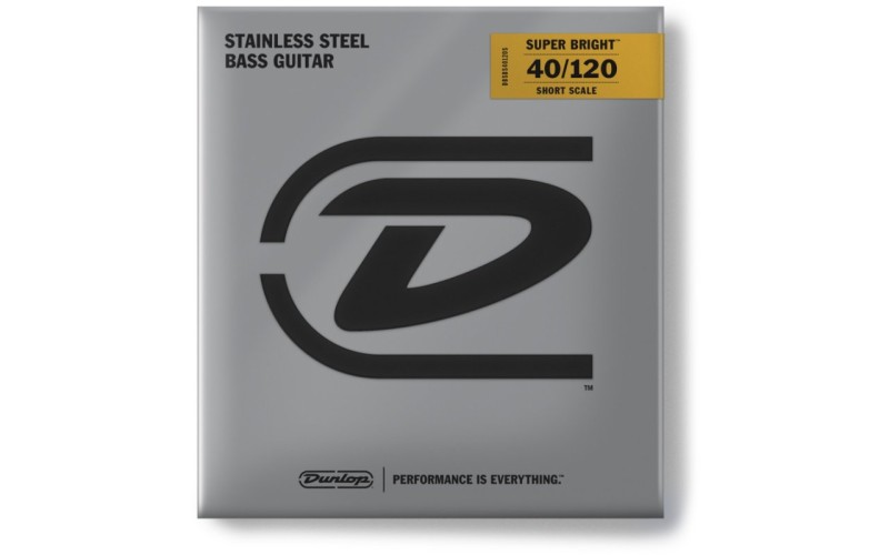 Dunlop DBSBS40120S Super Bright Комплект струн для 5-стр бас-гитары, нерж.сталь,Short Scale, 40-120