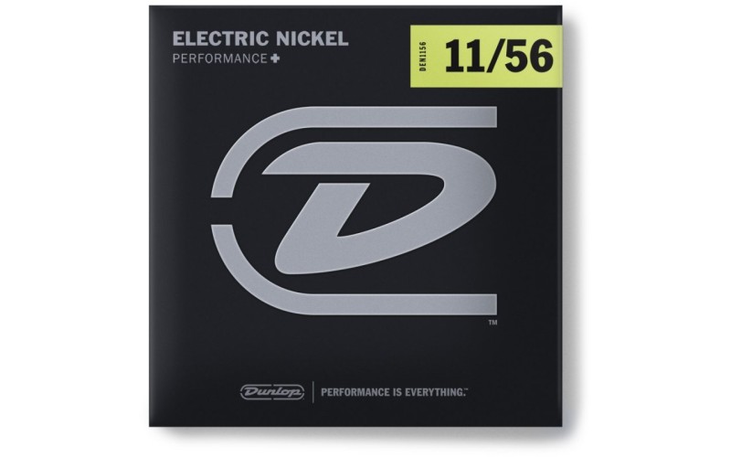 Dunlop DEN1156 Performance+ Комплект струн для электрогитары, никелированные, Med/Ex Heavy, 11-56