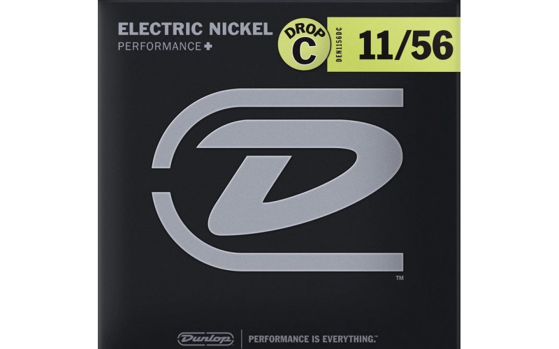 Dunlop DEN1156DC Performance+ Комплект струн для электрогитары, никелированные, Drop C, 11-56