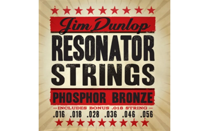 Dunlop DOP1656 комплект струн для резонаторной гитары, фосфорная бронза,16-56