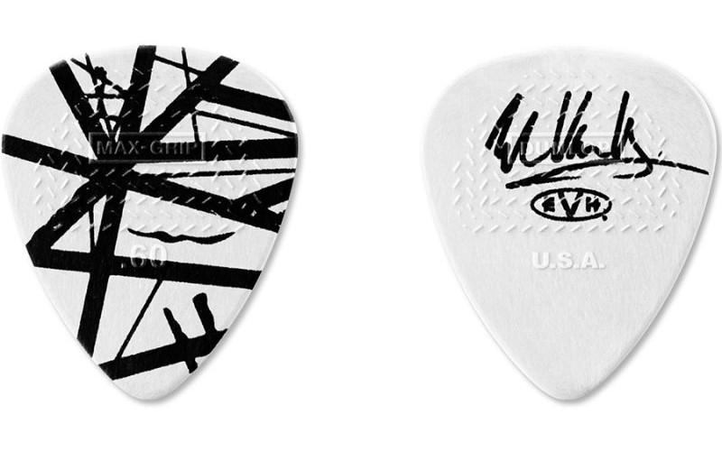 Dunlop EVHR03 EVH White With Black Stripes Медиаторы 24шт, толщина 0.60мм