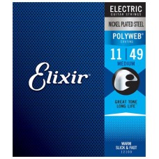 Elixir 12100 POLYWEB Комплект струн для электрогитары, никелированная сталь, Medium 11-49