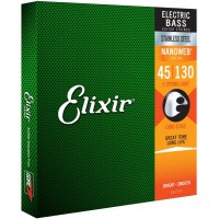 Elixir 14777 NanoWeb струны для 5-струнной бас-гитары Light 45-130, сталь