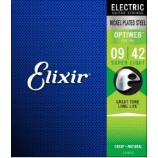 ELIXIR 19002 струны для электрогитары OPTIWEB Super Light (.009-.042)