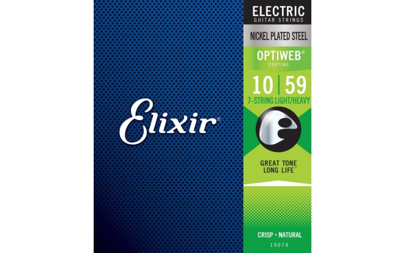 Elixir 19074 Optiweb струны для 7-струнной электрогитары, Light/Heavy 10-59