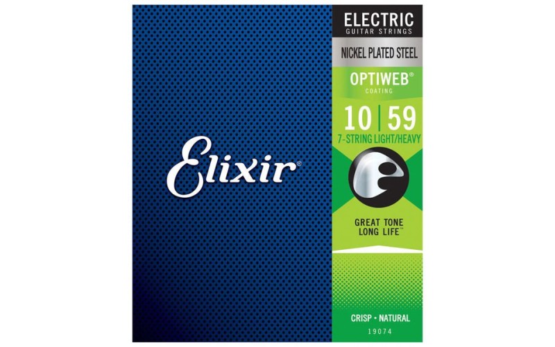 Elixir 19074 Optiweb струны для 7-струнной электрогитары, Light/Heavy 10-59
