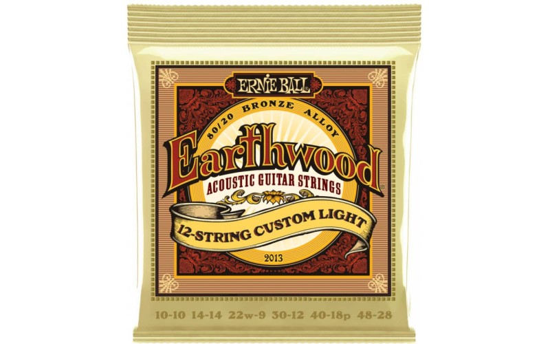 ERNIE BALL 2013 Earthwood 80/20 Bronze Custom Light 10-46 Струны для 12 струнной акустической гитары