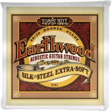 Ernie Ball 2047 струны для акустической гитары Silk & Steel Extra Soft (10-14-20w-28-40-50)