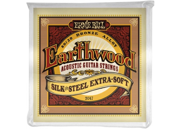 Ernie Ball 2047 струны для акустической гитары Silk & Steel Extra Soft (10-14-20w-28-40-50)