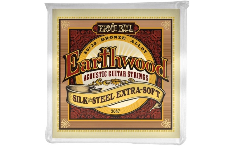 Ernie Ball 2047 струны для акустической гитары Silk & Steel Extra Soft (10-14-20w-28-40-50)