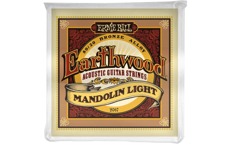 Ernie Ball 2067 струны для мандолины Earthwood 80/20 Bronze Light (9-13-22w-34)