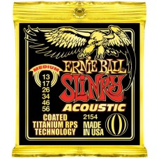 Ernie Ball 2154 струны для акустической гитары Coated Titanium RPS 80/20 Medium (13-17-26-34-46-56)