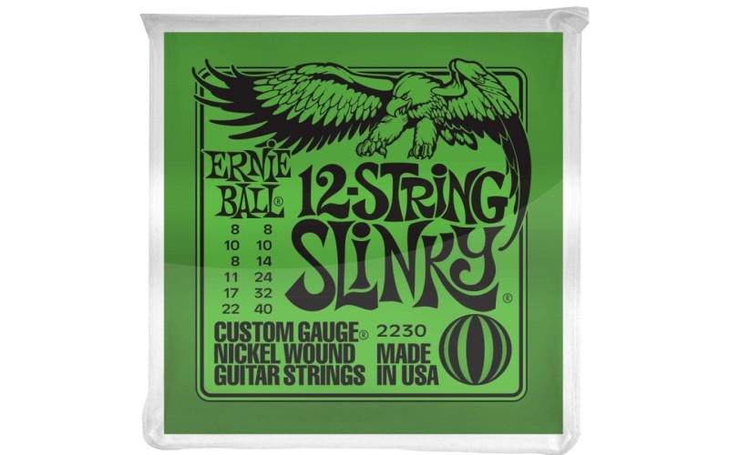 Ernie Ball 2230 струны для 12 струнной электрогитары Nickel Slinky 12