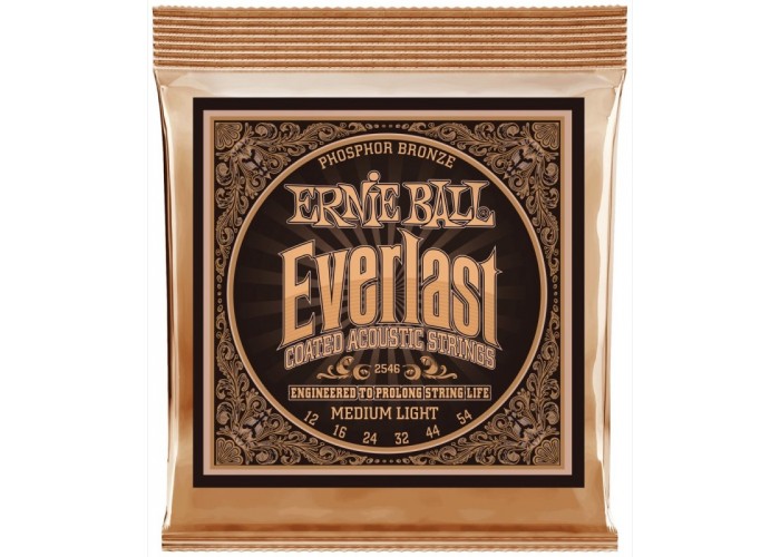 Ernie Ball 2546 струны для акустической гитары Everlast Phosphor Bronze Medium Light (12-16-24w-32-4