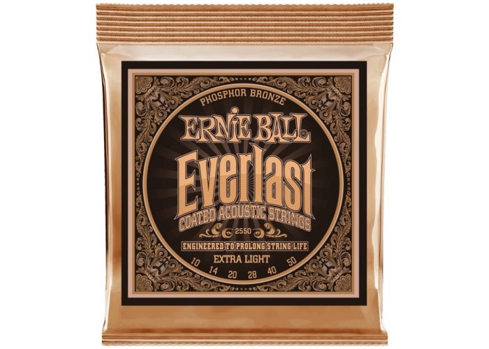 Ernie Ball 2550 струны для акустической гитары Everlast Phosphor Bronze Extra Light (10-14-20w-28-40