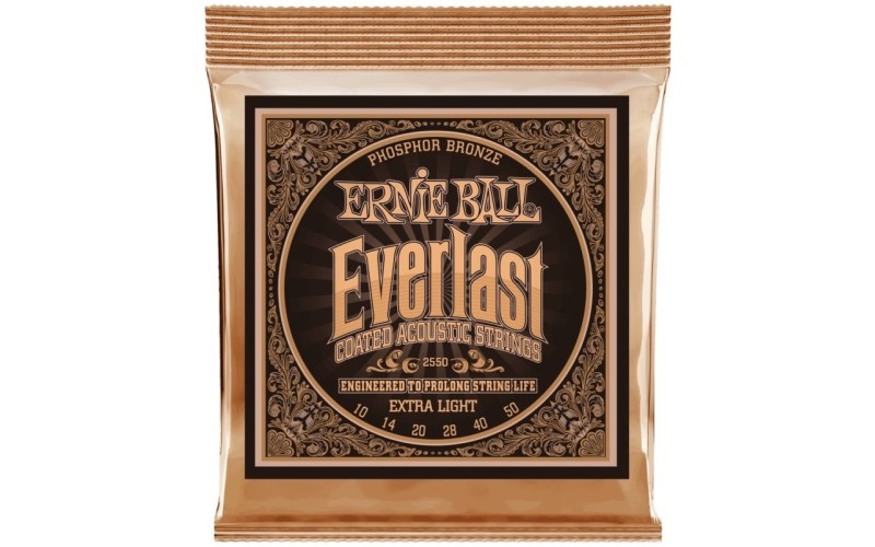Ernie Ball 2550 струны для акустической гитары Everlast Phosphor Bronze Extra Light (10-14-20w-28-40