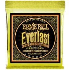 Ernie Ball 2556 струны для акустической гитары Everlast 80/20 Bronze Medium Light (12-54)