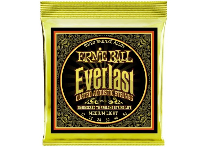 Ernie Ball 2556 струны для акустической гитары Everlast 80/20 Bronze Medium Light (12-54)