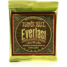 Ernie Ball 2560 струны для акустической гитары Everlast 80/20 Bronze Extra Light (10-14-20w-28-40-50